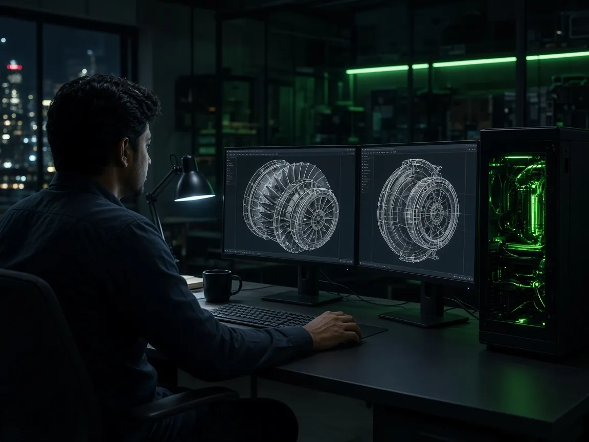 Engineer working on a VibeTouch workstation